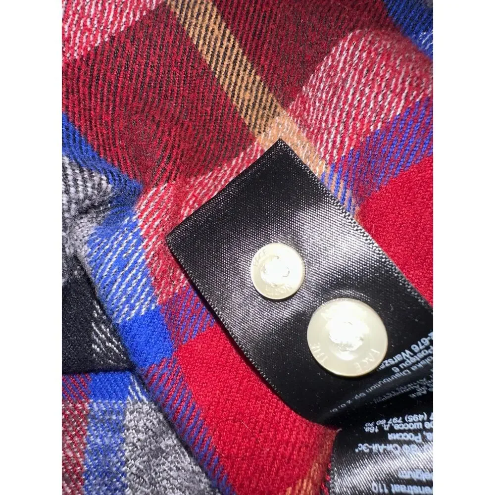 The North Face Men's Flannel Button Down Large Plaid Red